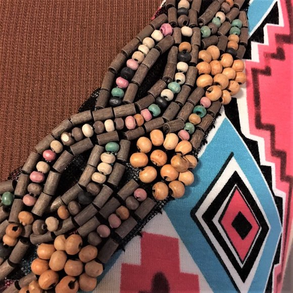 CHICO'S Multi-Print Embellished Maxi Dress - Small - Picture 8 of 16